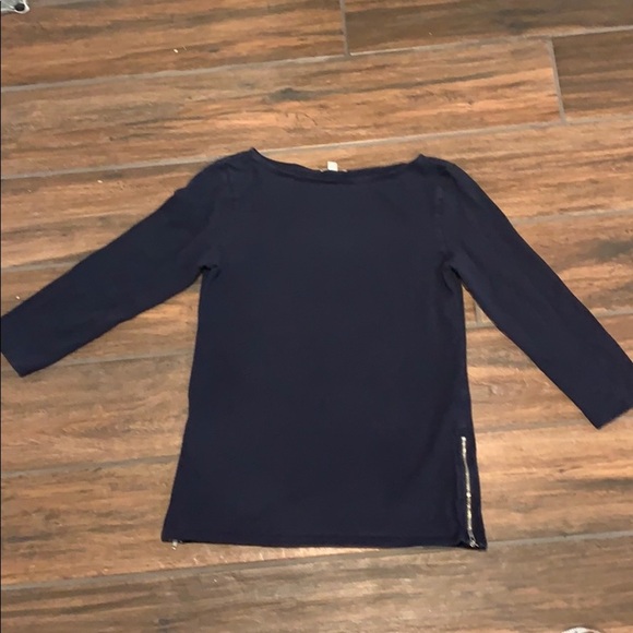 GAP Women's Small Fitted 3/4 Sleeve Shirt with Side Zippers - Picture 1 of 8